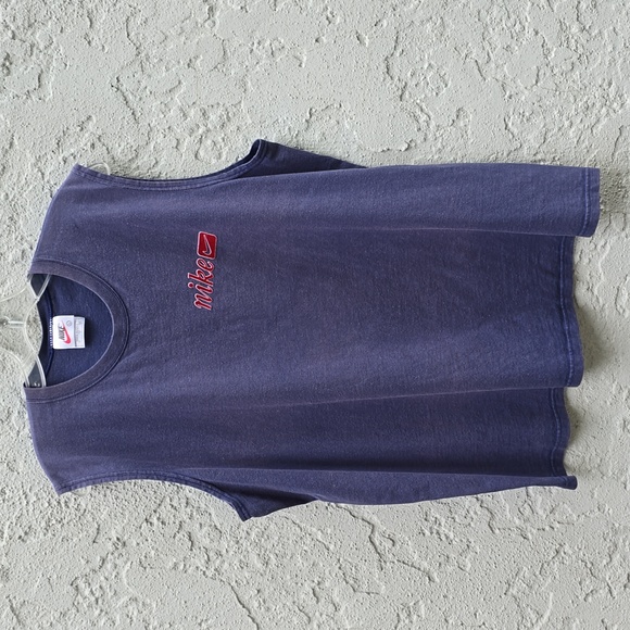 Vintage 90's Nike Navy Sleeveless Shirt T-Shirt Size Large - Picture 2 of 8